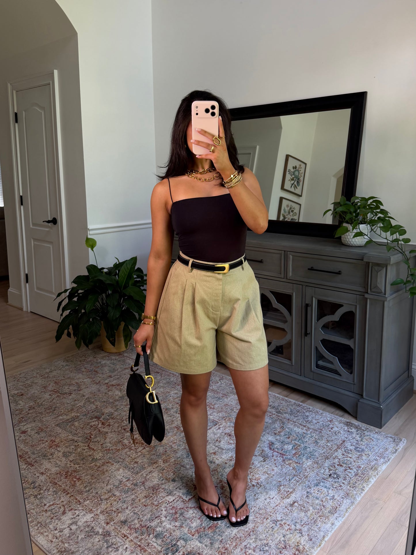 It Girl Khaki Denim Shorts