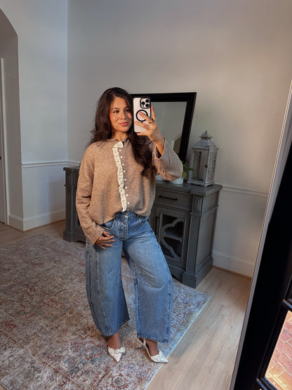 Cinnamon Lace Knit Cardigan