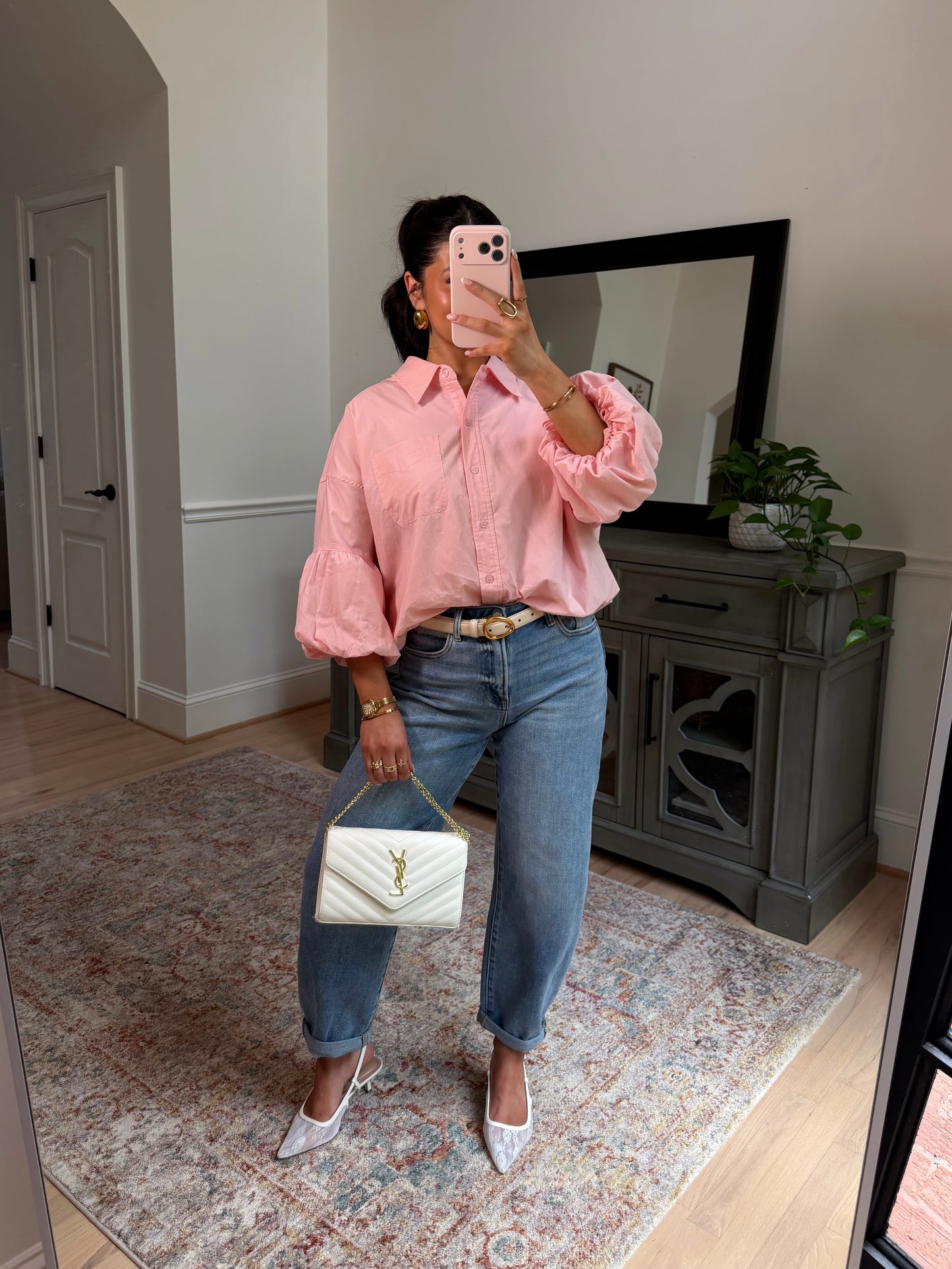 Peony Pink Bubble Hem Top
