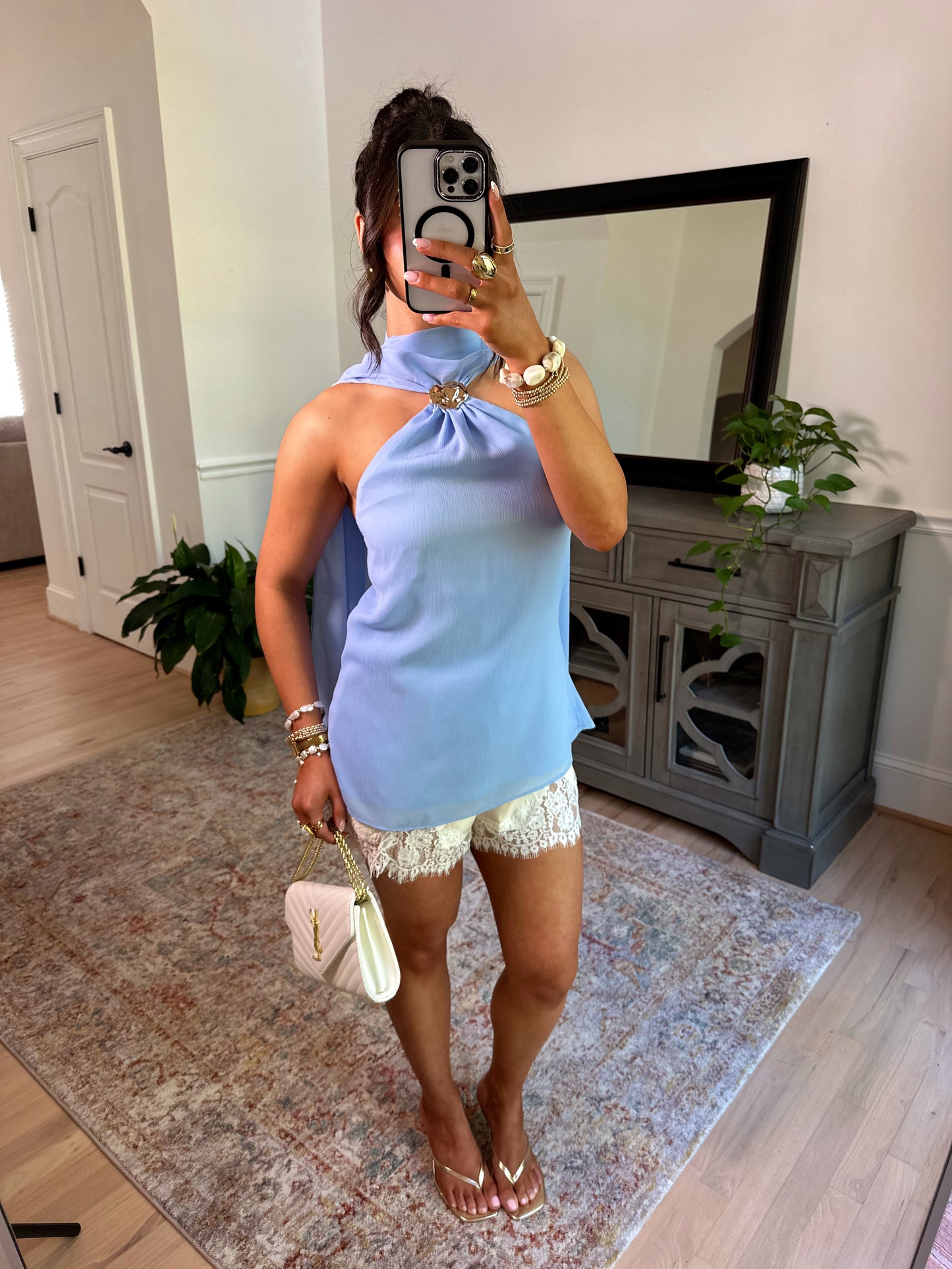 Daydreaming Lace Satin Shorts (Ivory)
