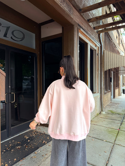 Blessed Baby Pink Oversized Mockneck Sweater