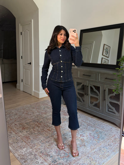 Brooklyn Denim Button-Up Top