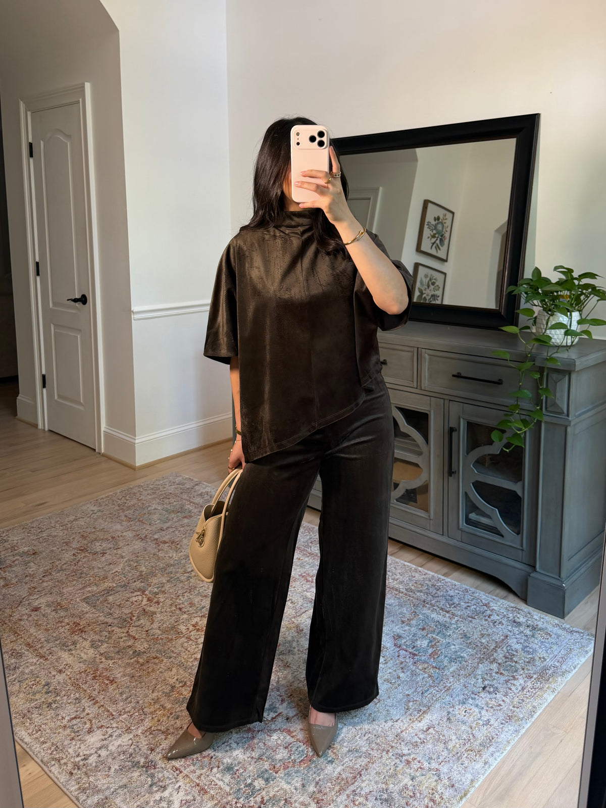 Cynthia Suede Top & Pants Set