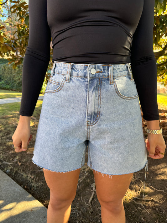 Denim Mom Short