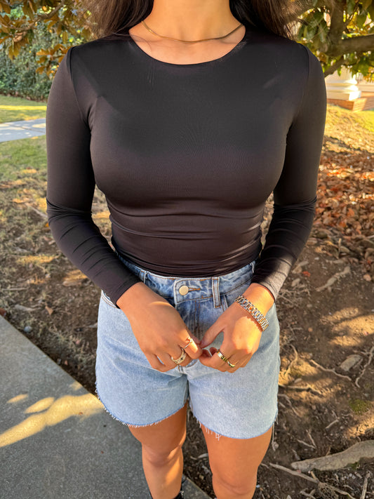 Black Seamless Bodysuit