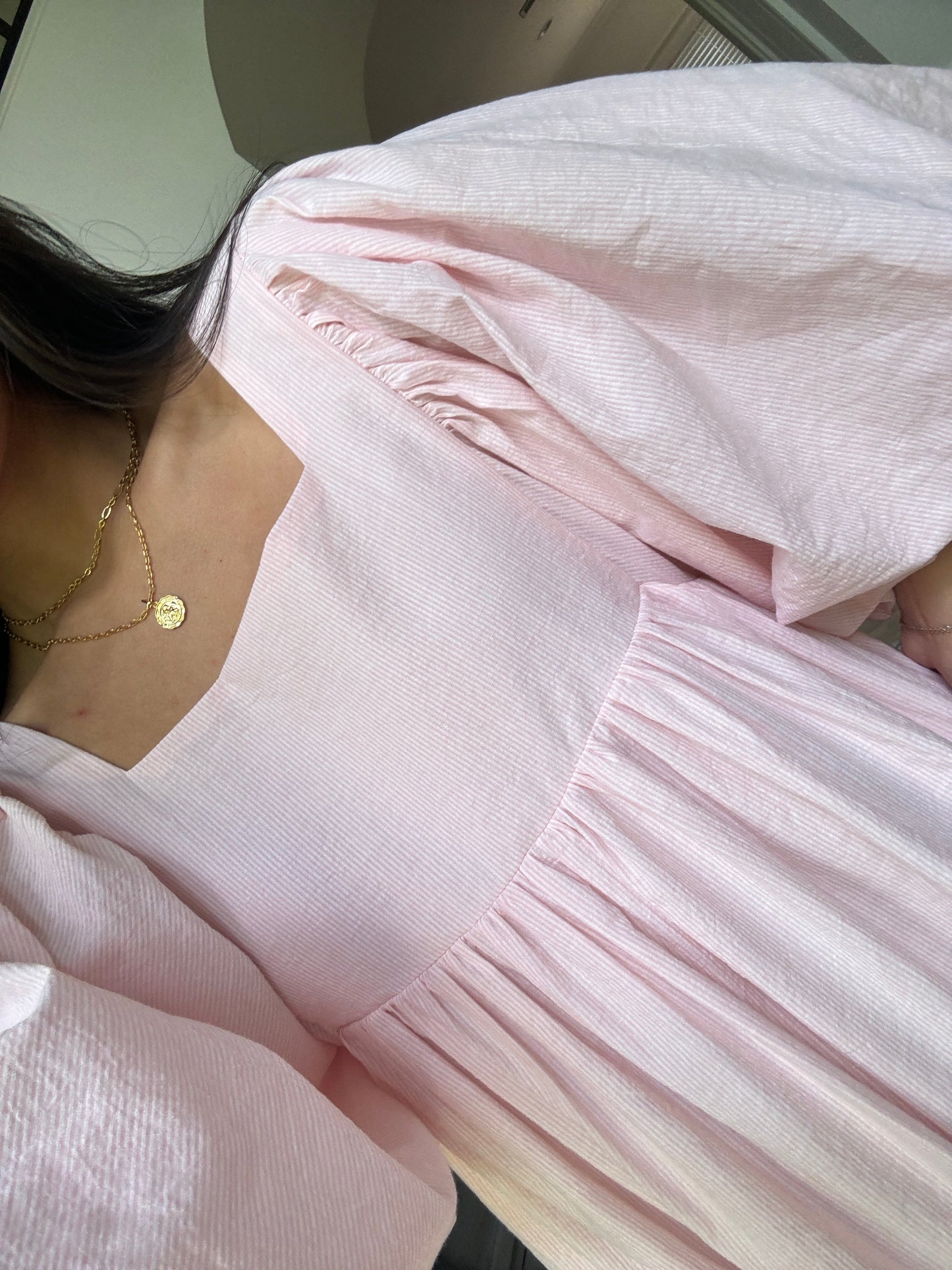 Baby Pink Puff Sleeve Dress