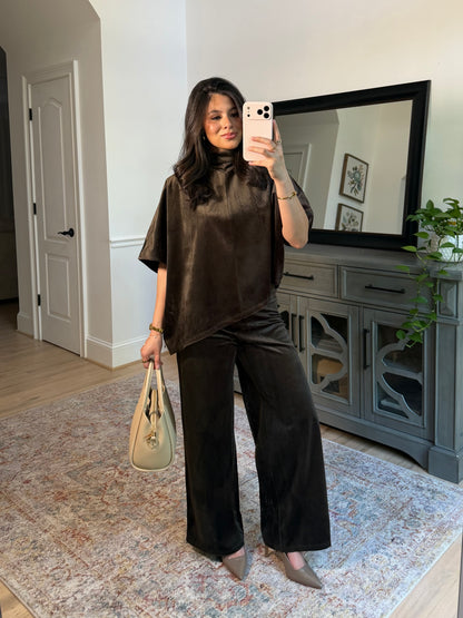 Cynthia Suede Top & Pants Set