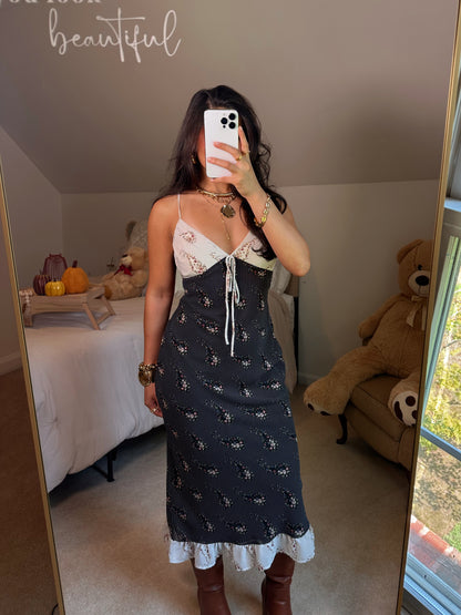 Black & White Paisley Mix Midi Dress