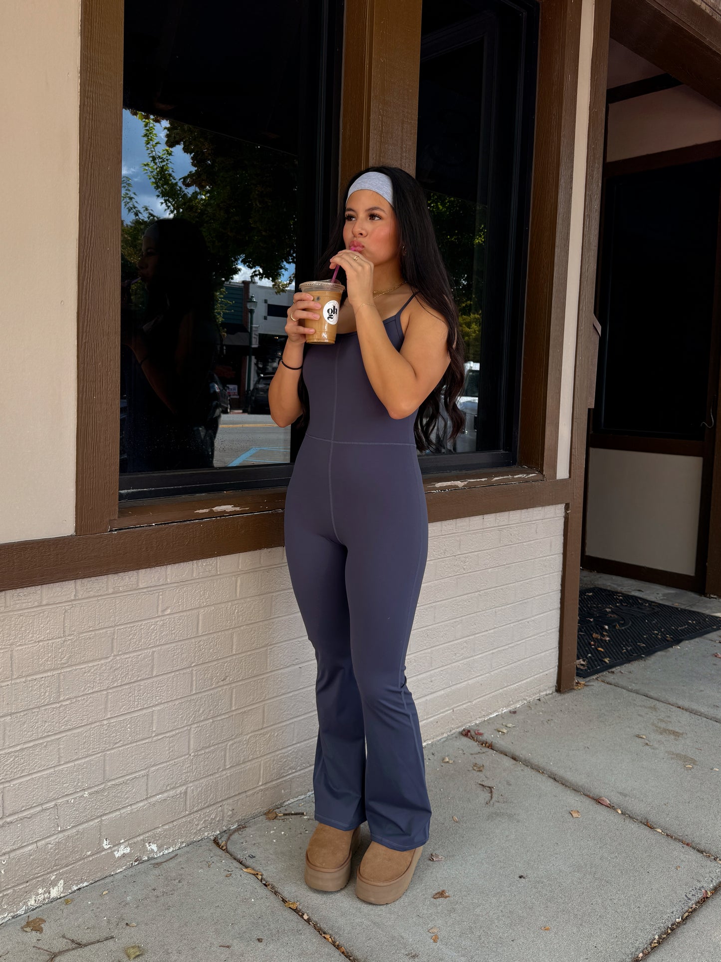 Navy Flare Butter Soft Jumpsuit