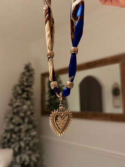 Royal Hearts Scarf Necklace