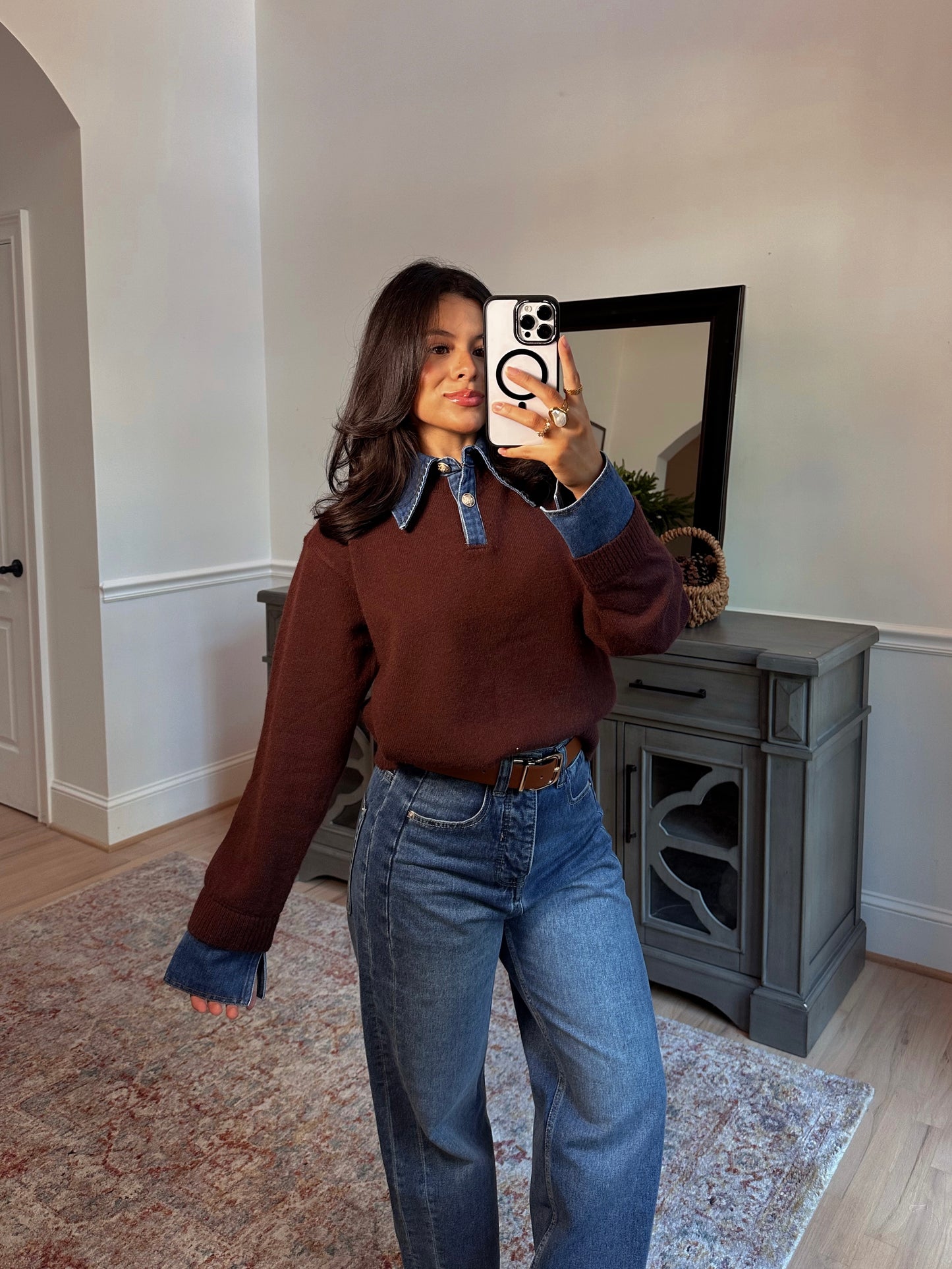 Espresso Couture Polo Denim Knit