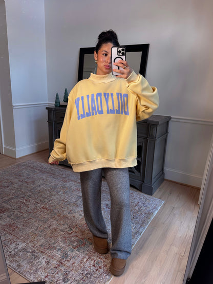 ‘Dilly Dally’ Butter & Blue Mockneck
