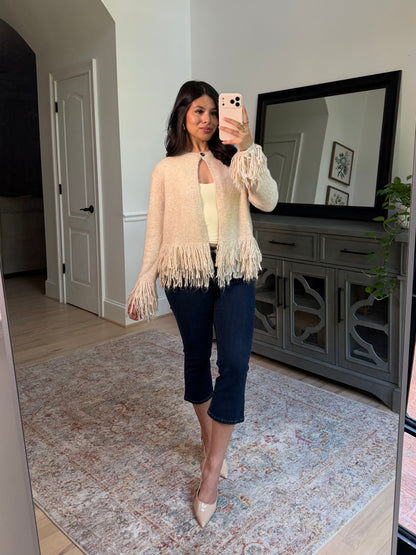 Oatmeal Fringe Cardigan