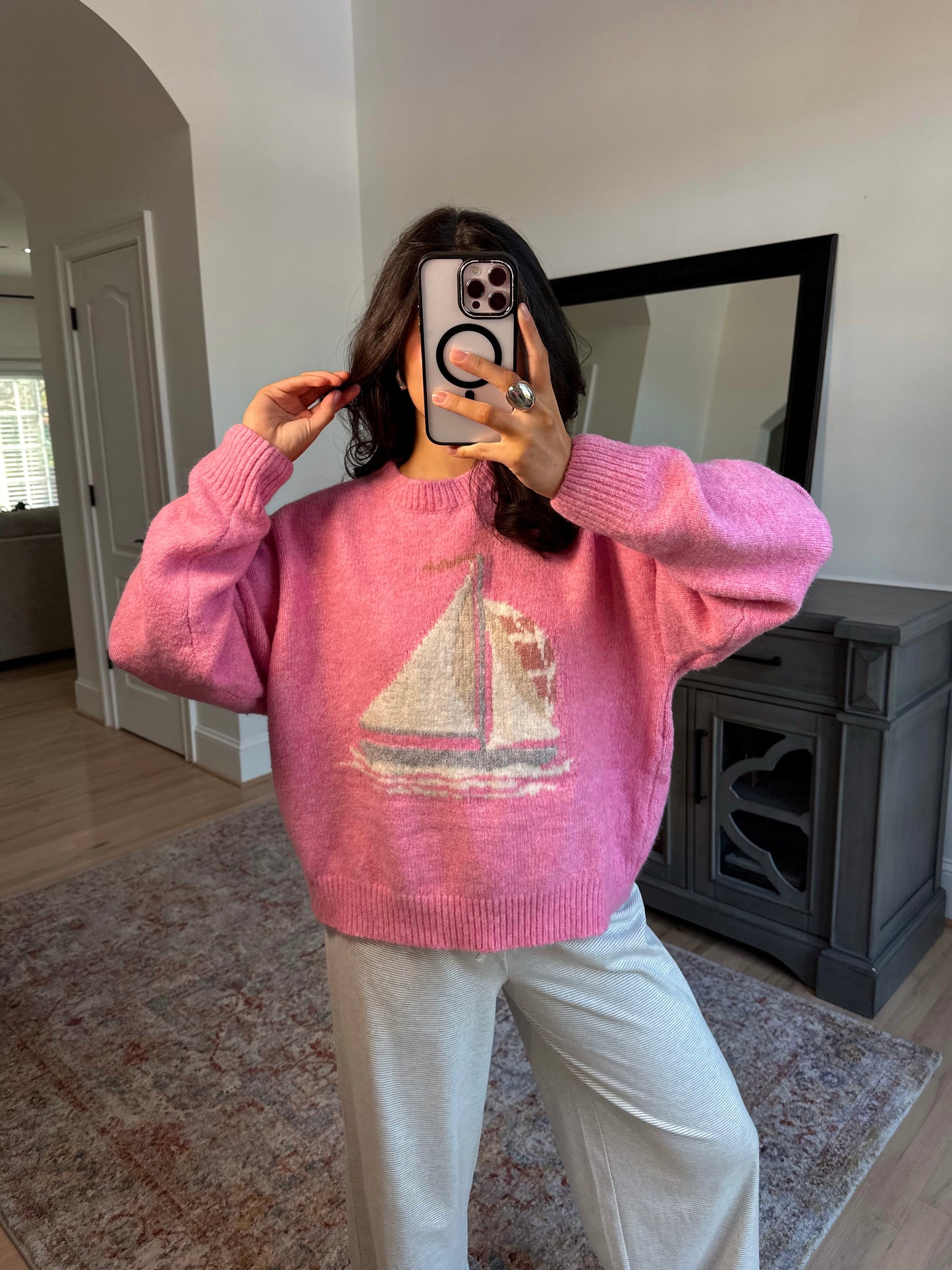 Blush Sail Club Sweater