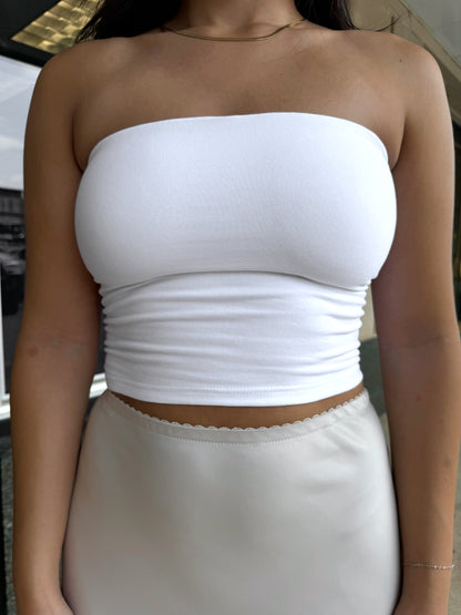 White Soft Tube Top