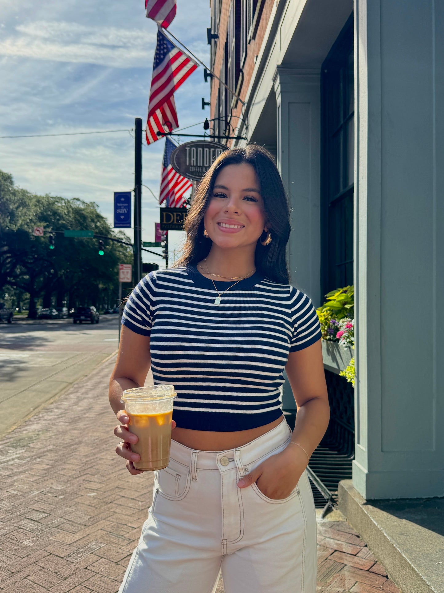 Navy Striped Soft Tee