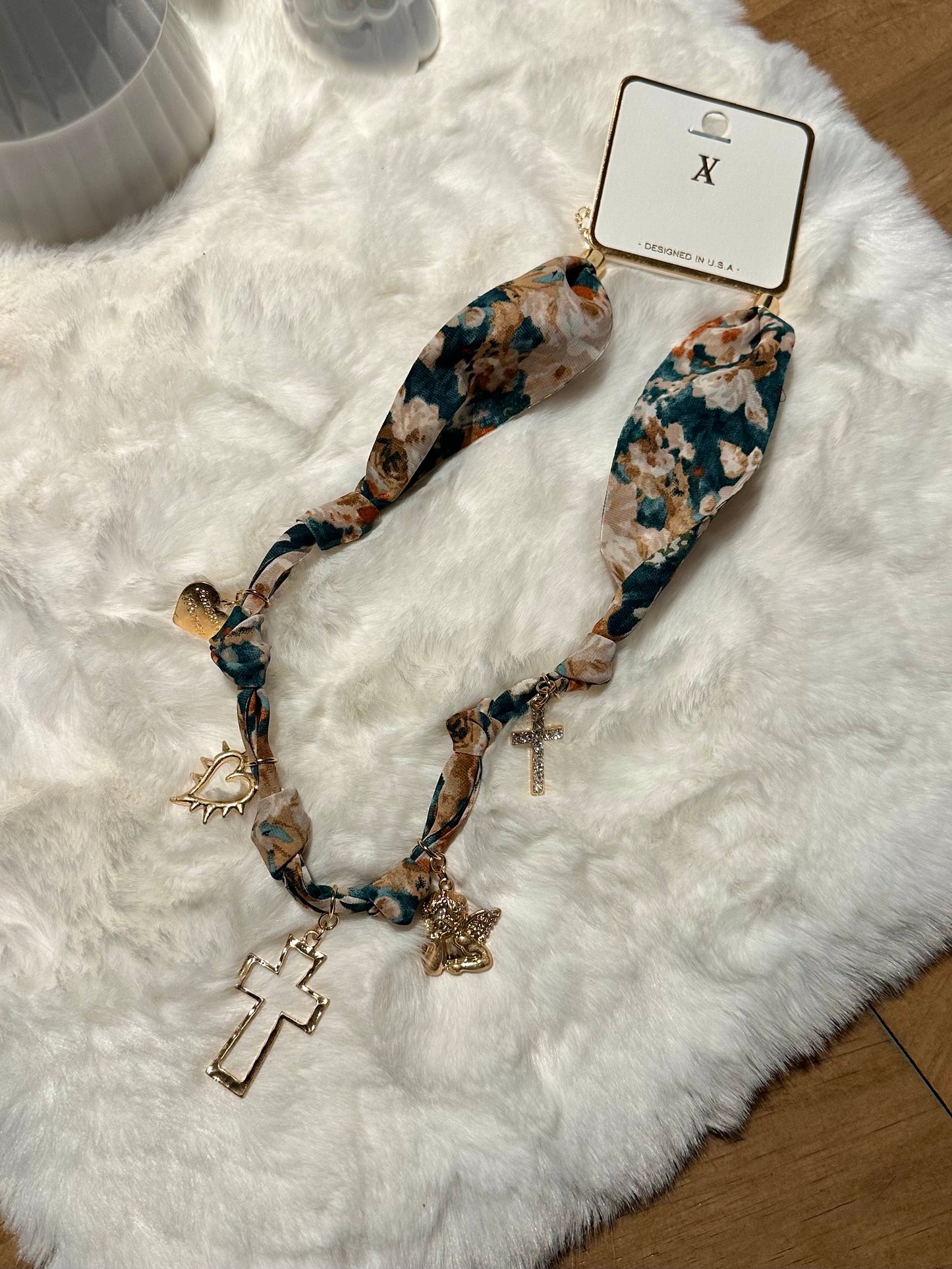 Forest Charm Scarf Necklace