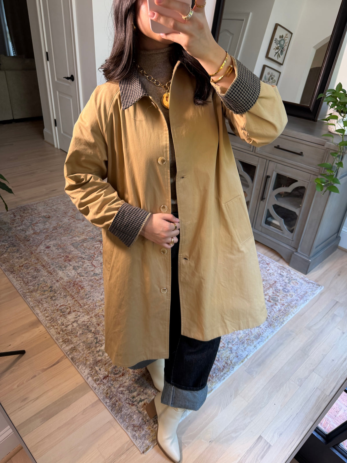 Oxford Tan Plaid Coat