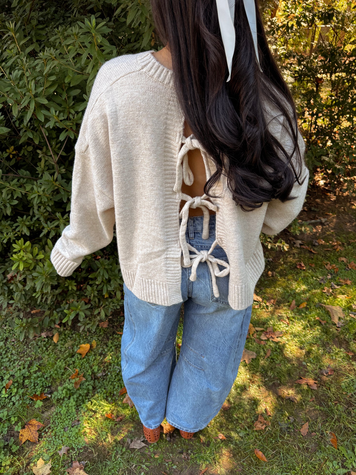 Crisp Evenings Bow Sweater