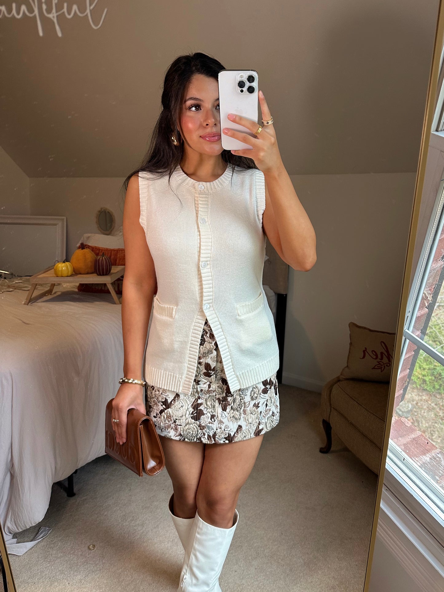 Cream Button Up Vest