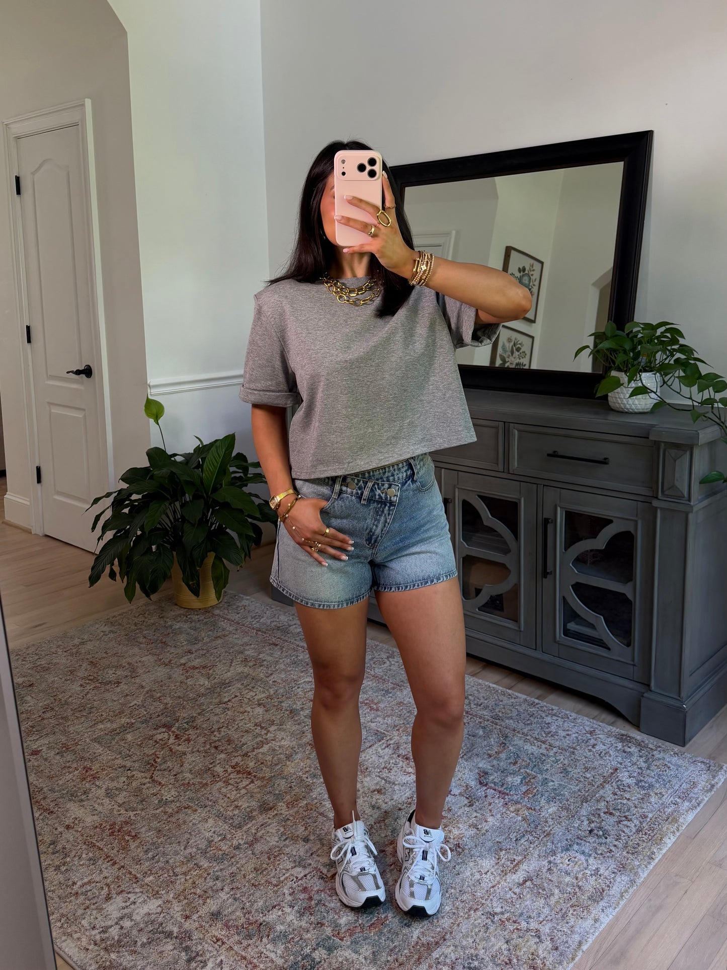 Denim Crossover Shorts