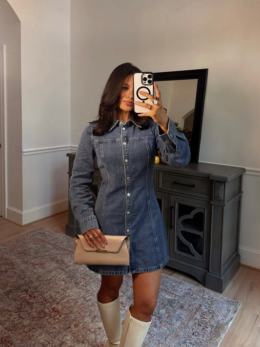Denim Deluxe Button Dress