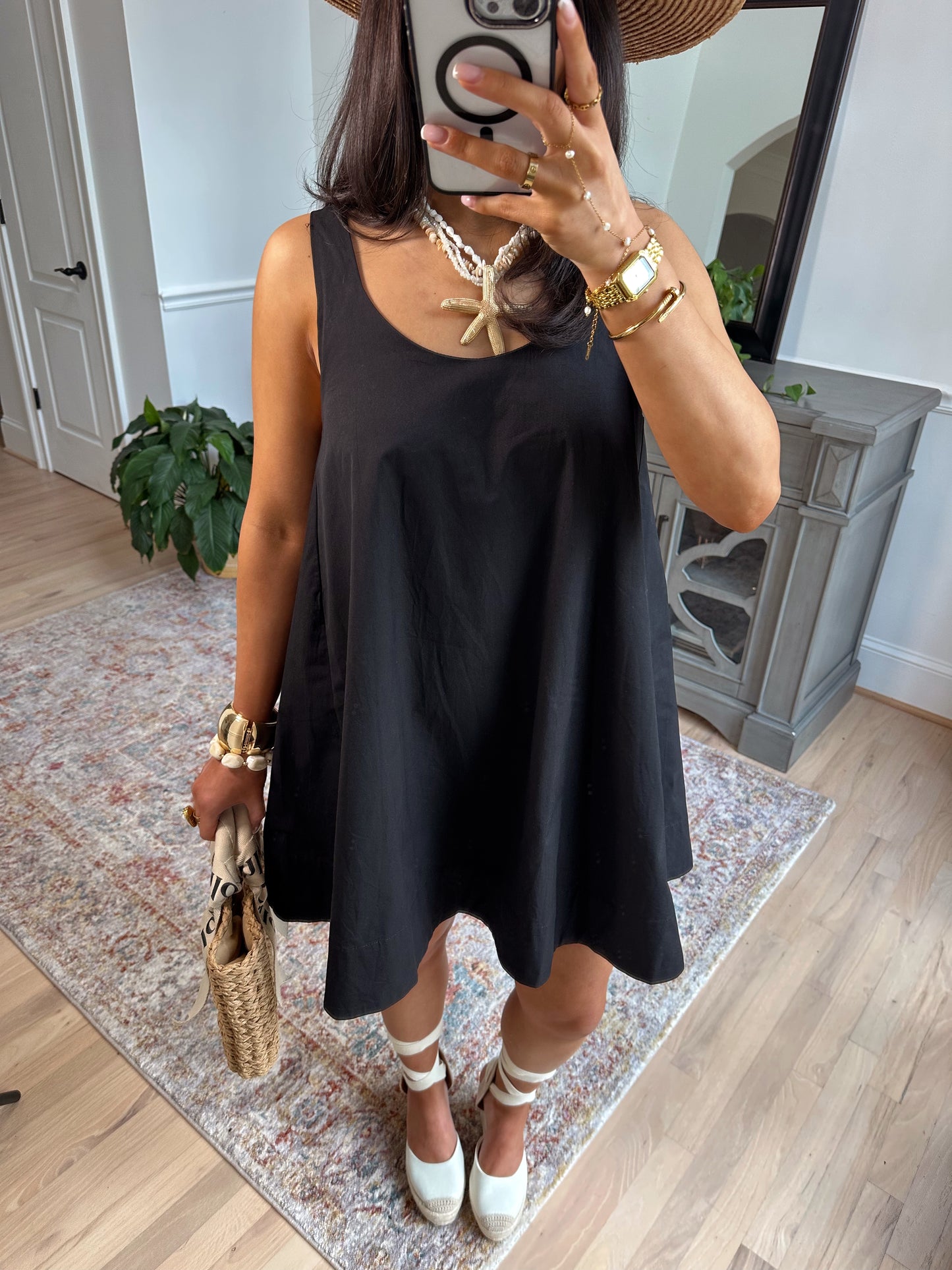 St. Tropez Black Flowy Dress
