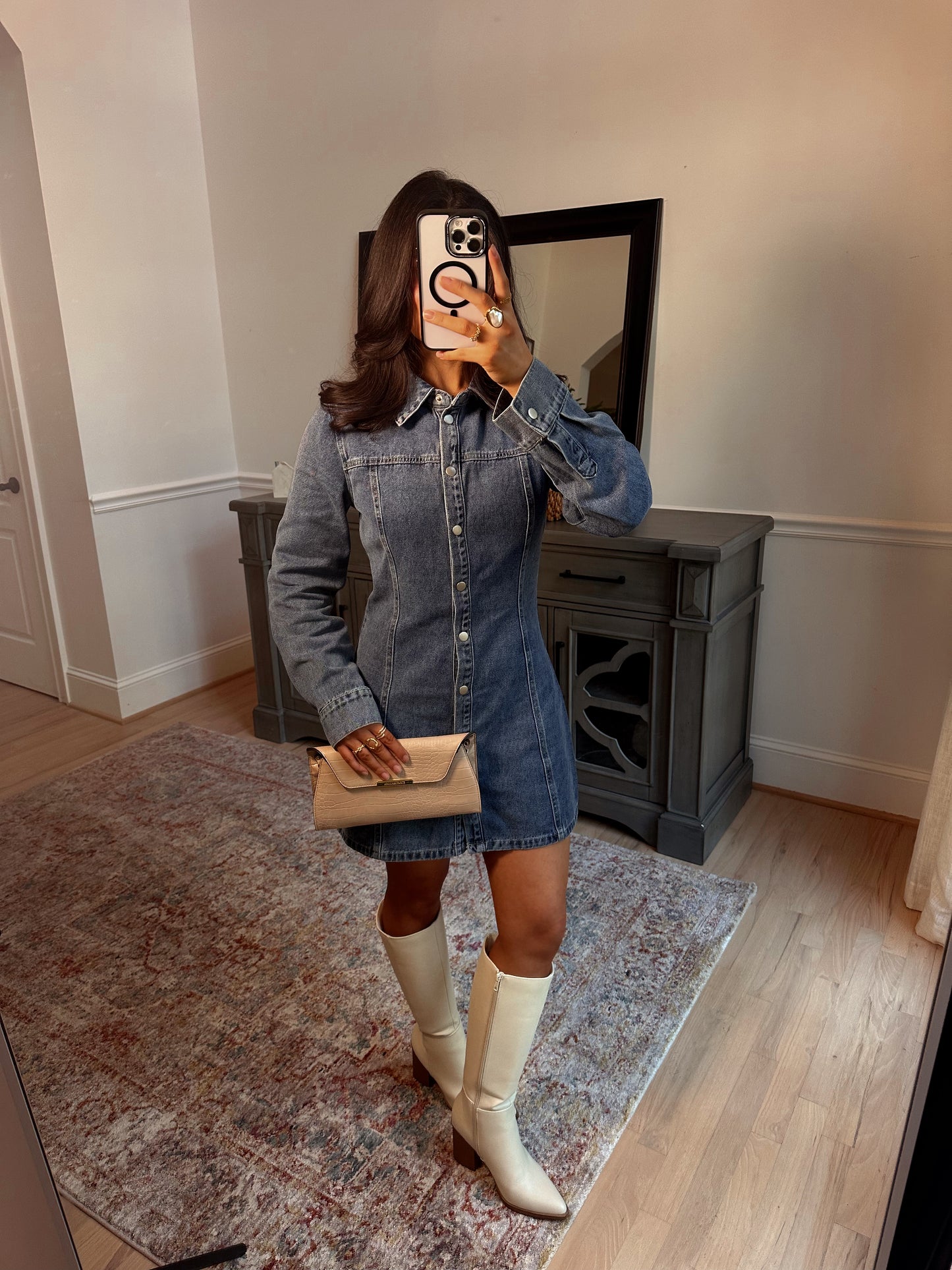 Denim Deluxe Button Dress