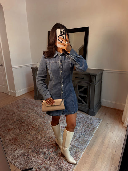 Denim Deluxe Button Dress