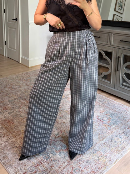 Ivy Black & White Plaid Pants