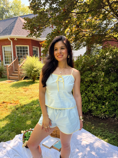 Pastel Blue & Yellow Top and Short Set