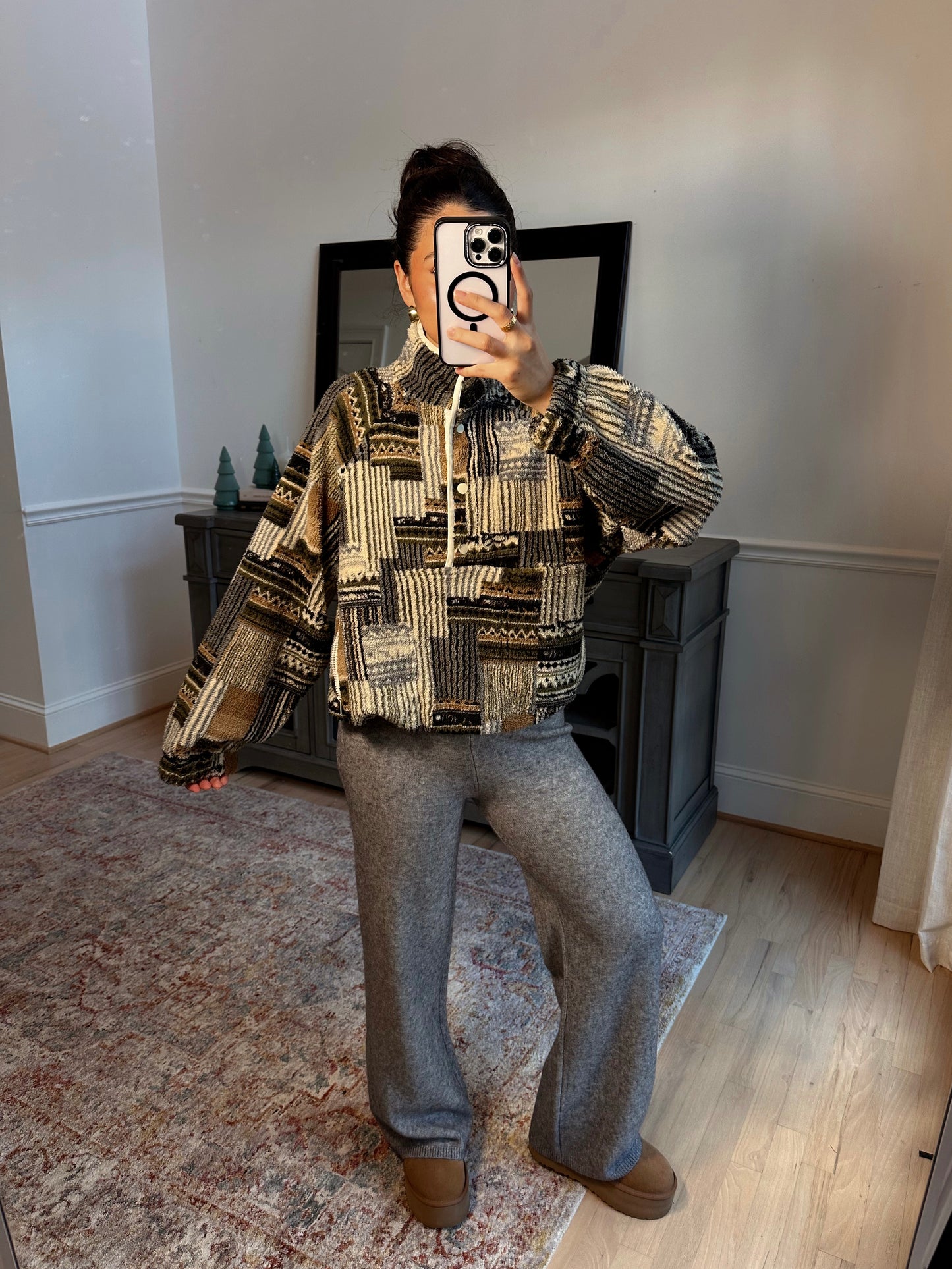 Mountain Lodge Patchwork Sherpa Sweater