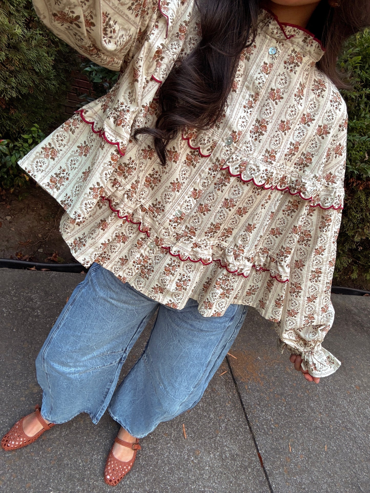Autumn Aura Button Up Top