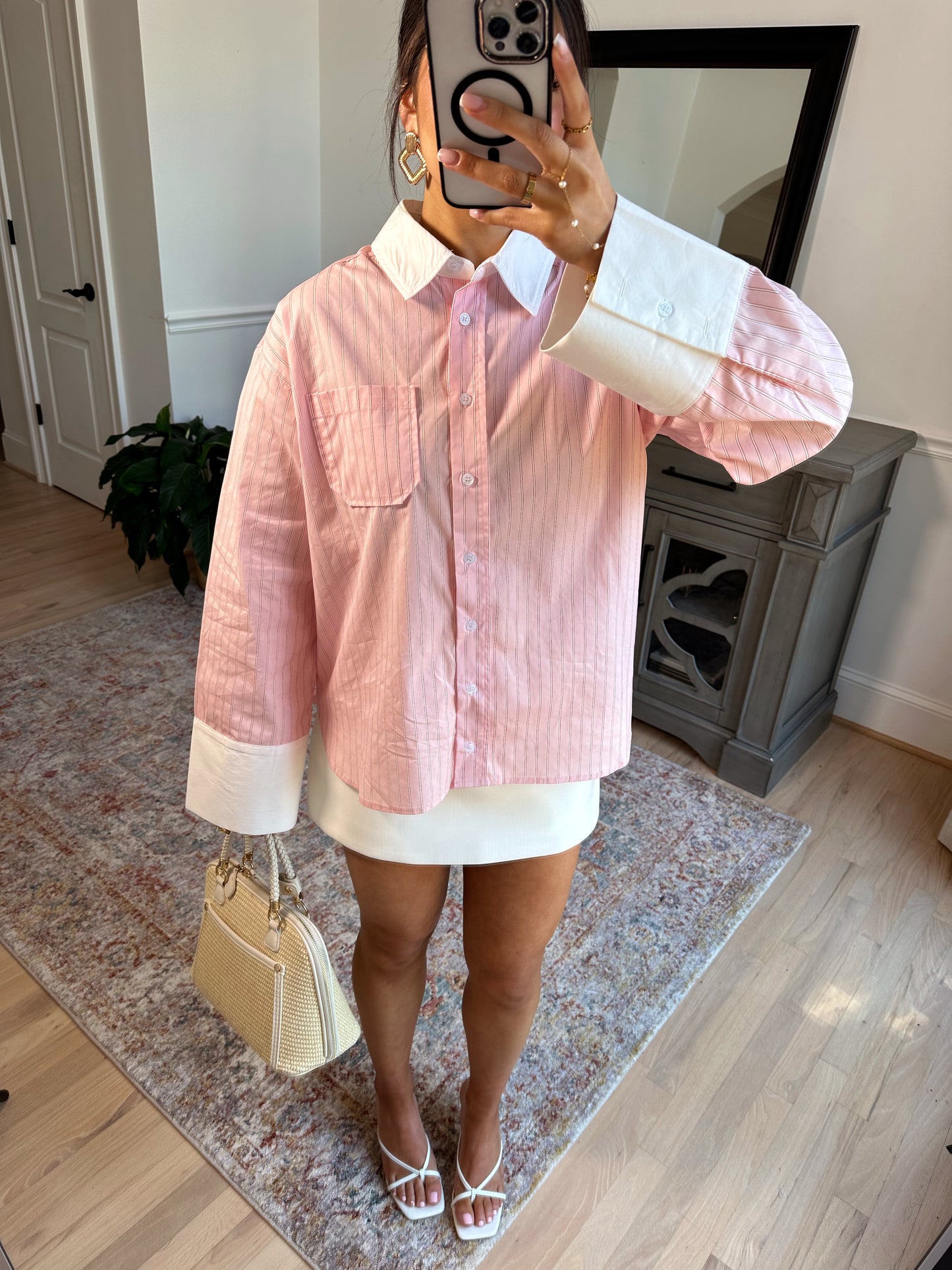 Palma Blush Button Up Top