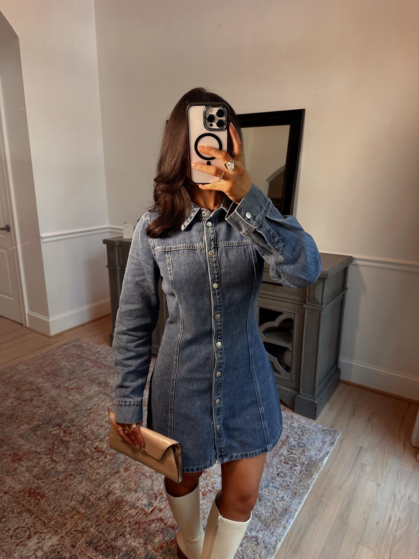 Denim Deluxe Button Dress