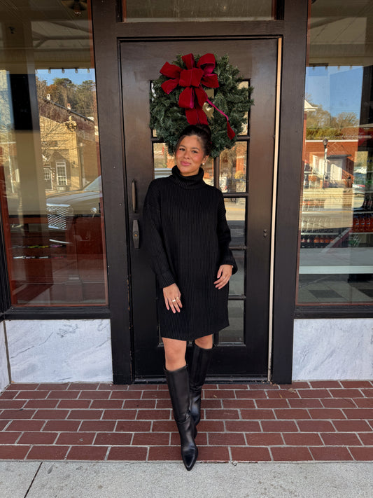 The Fifth Avenue Black Knit Dress