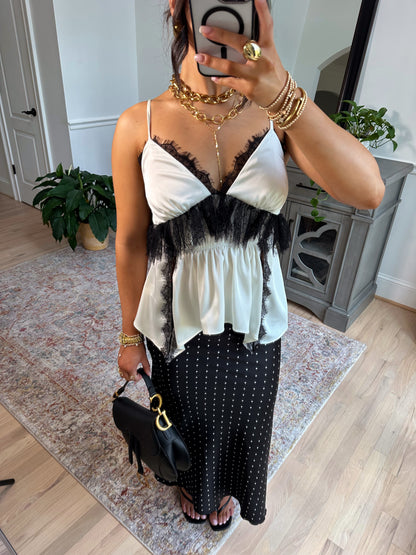 Soft Edge Satin Lace Top
