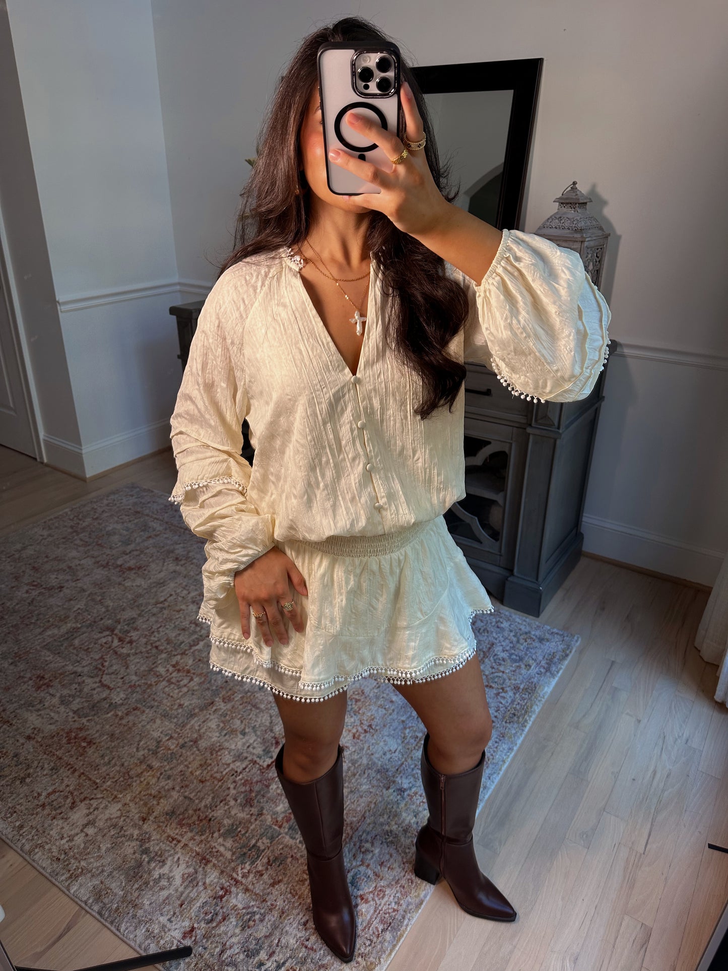 Chai Latte Ruffle Romper