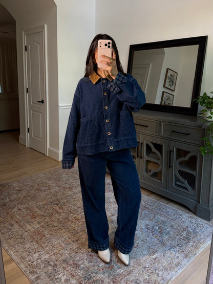Bailey Corduroy Blue Plaid Jacket