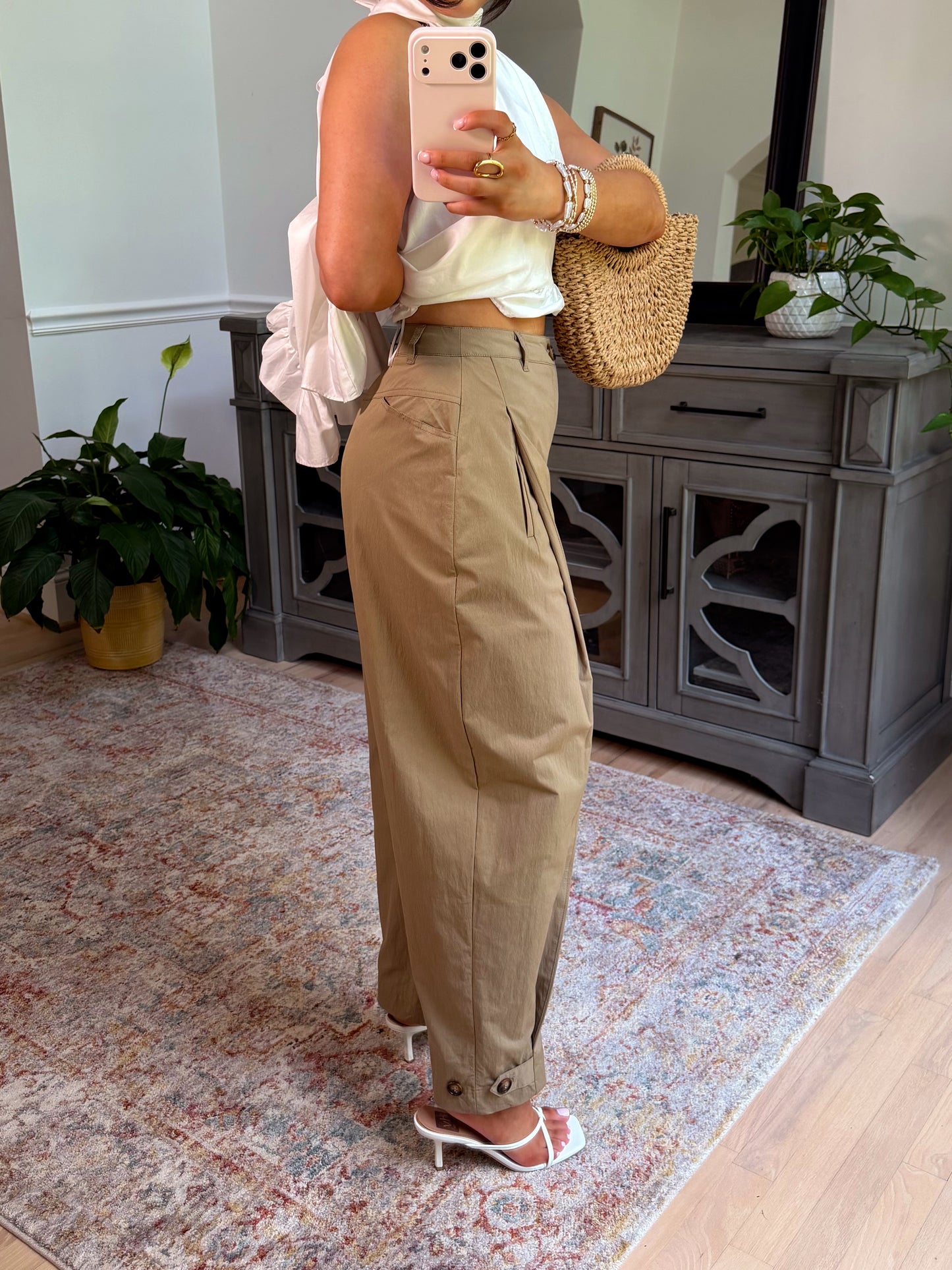Sandbar Khaki Pleated Pants
