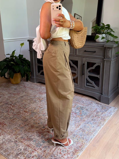 Sandbar Khaki Pleated Pants