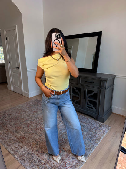 Lemon Crush Off-Shoulder Tank