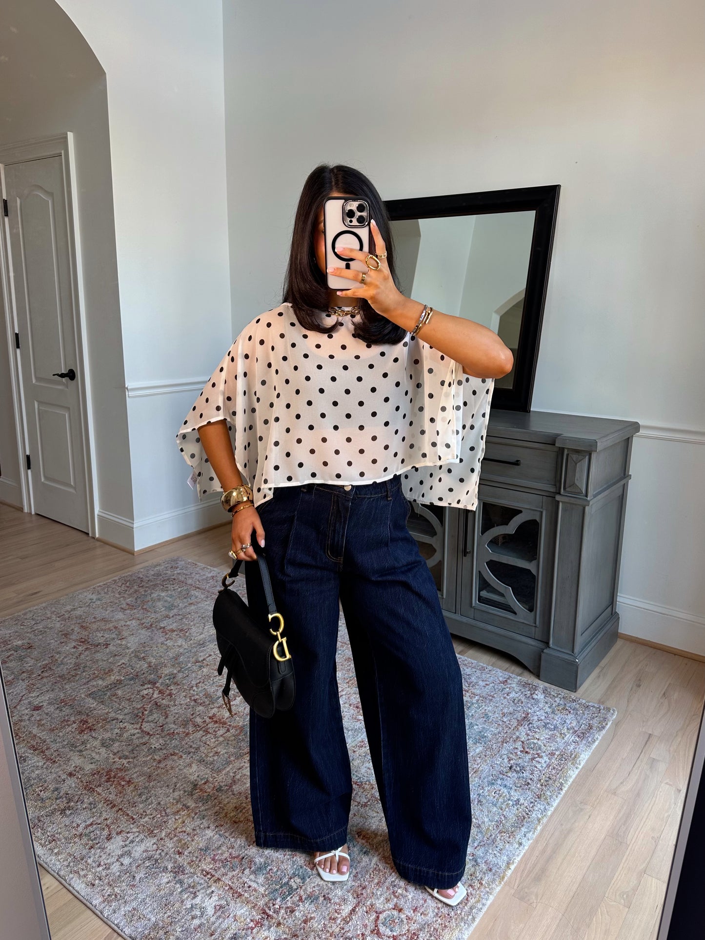 Celine Polka Dot Sheer Poncho