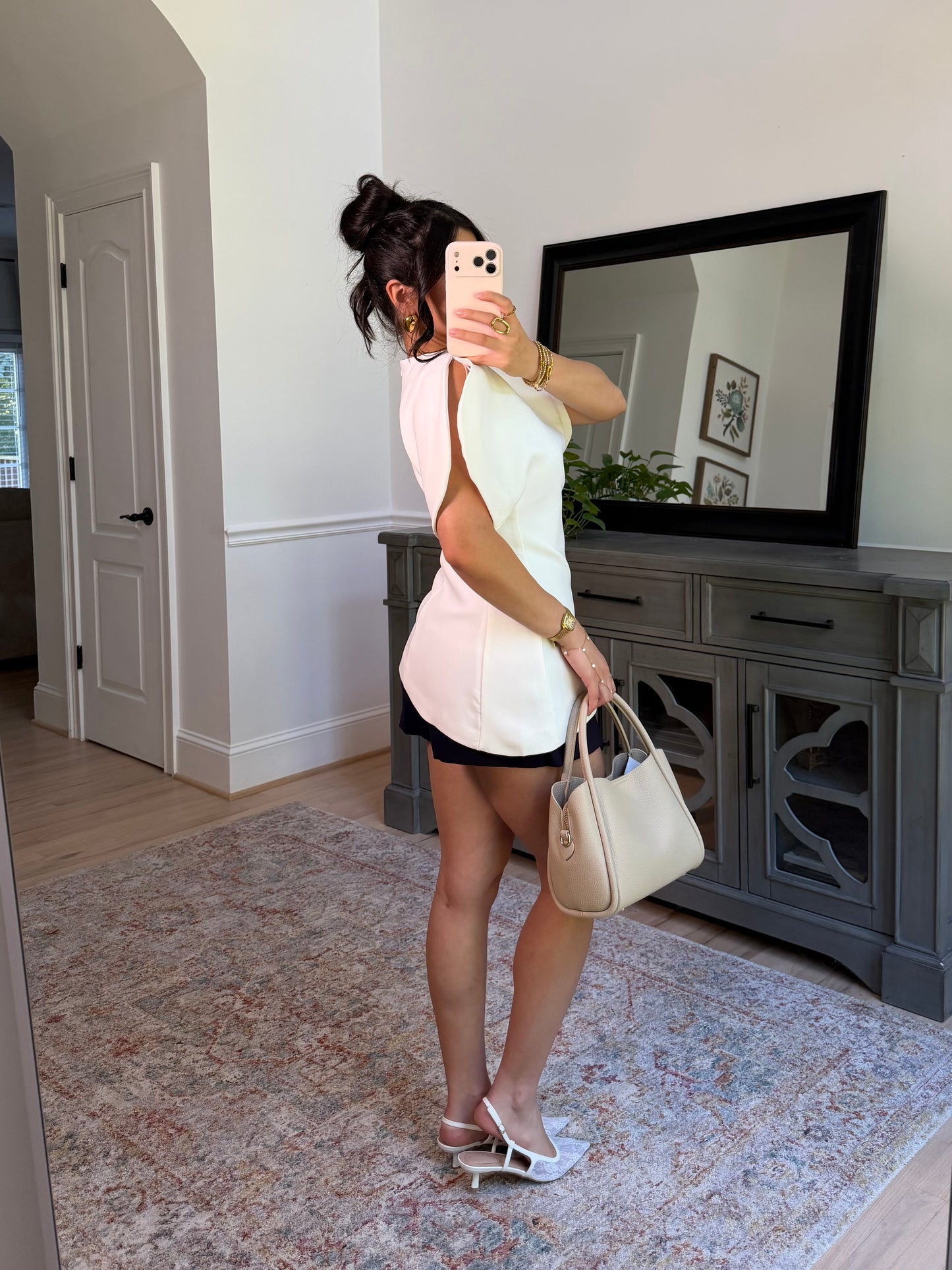 Chic Elegance Ivory Tailored Top