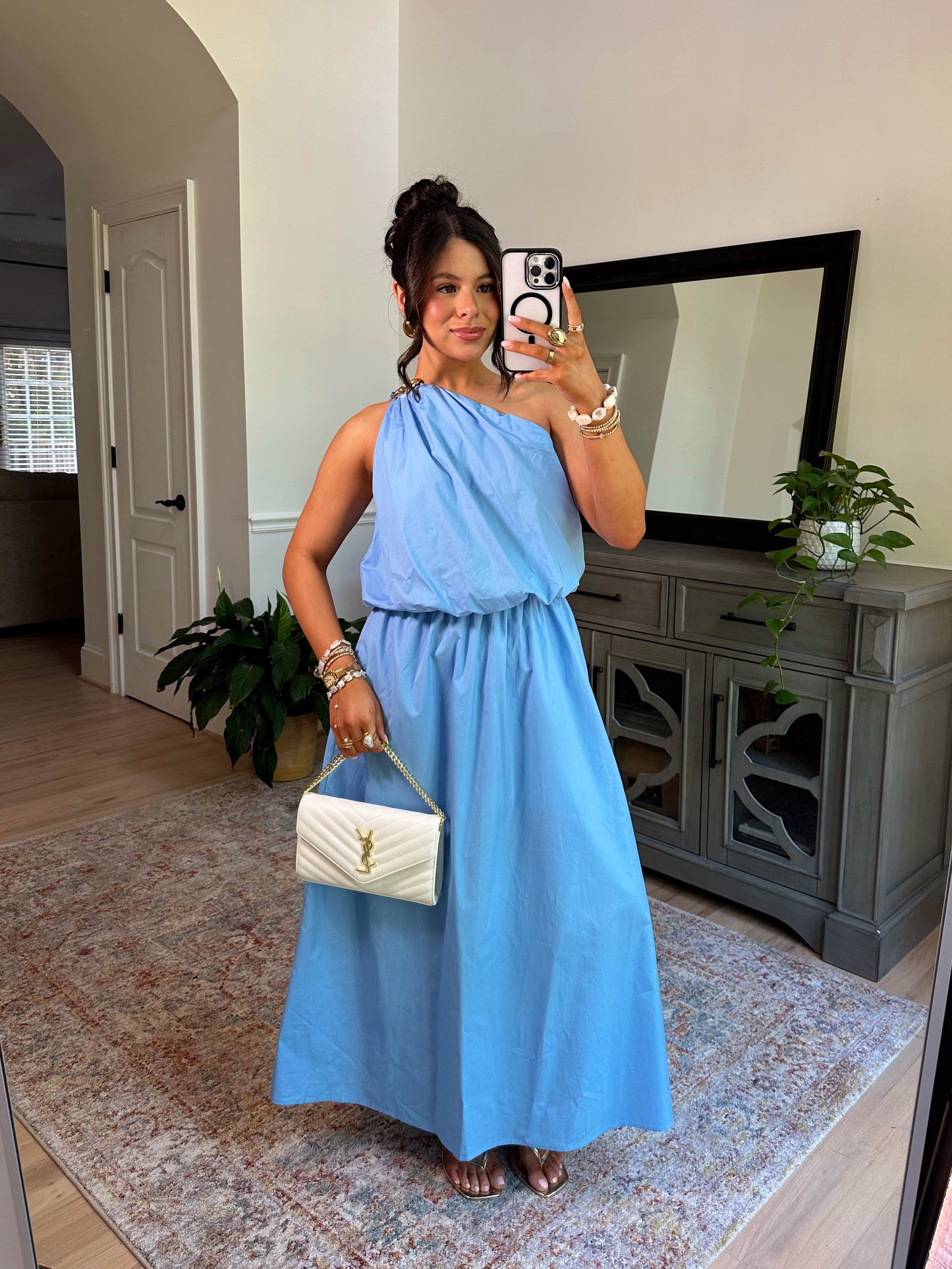 Seaside Shell Blue Midi Dress