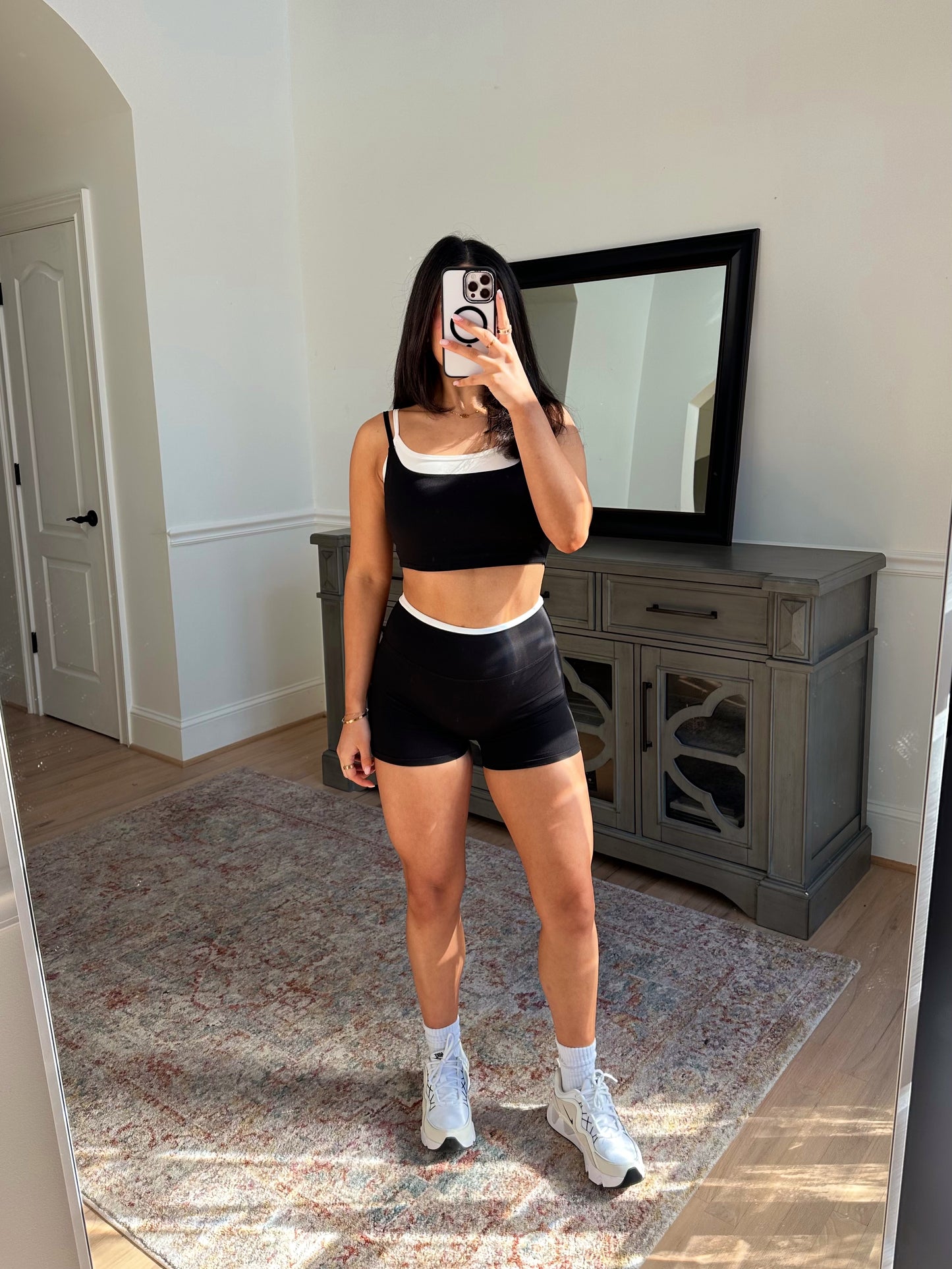 Black & White Double Layered Shorts