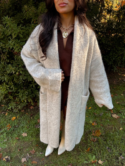 Cozy & Carbed Up Cream Cardigan
