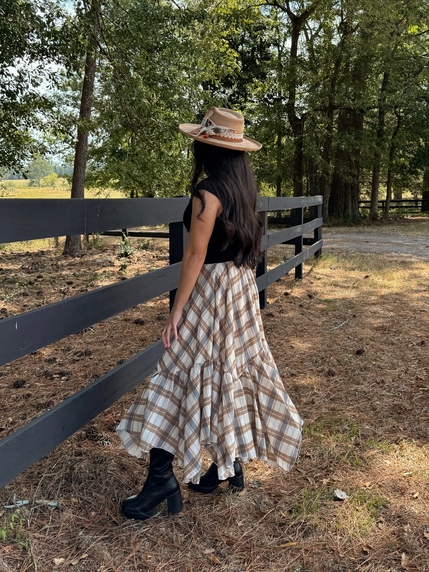 Tan Plaid Skirt