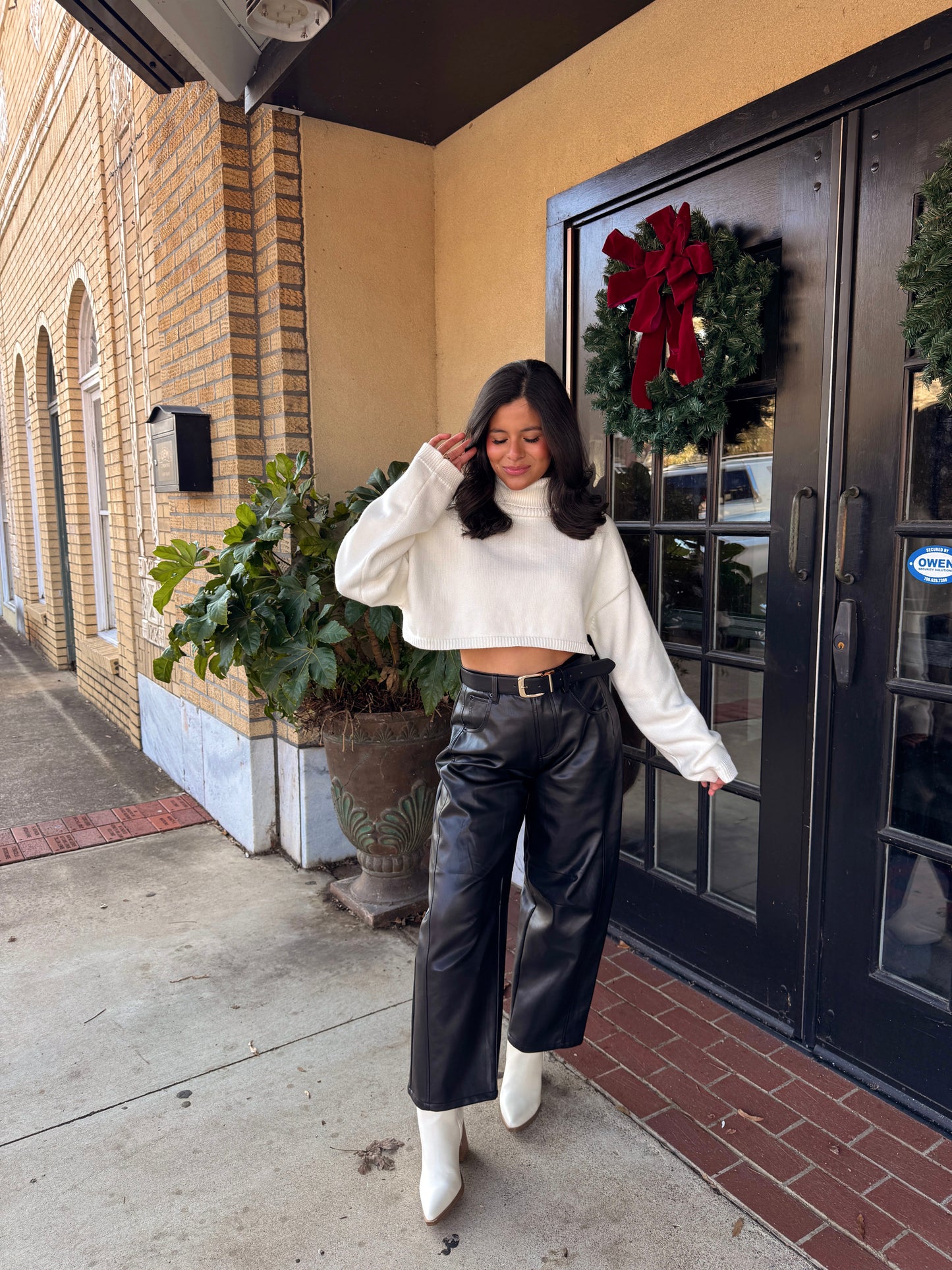 Black Essence Pleather Barrel Pants
