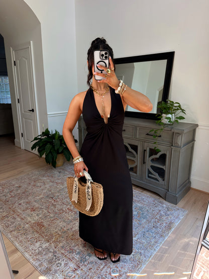 Island Muse Beaded Halter Dress